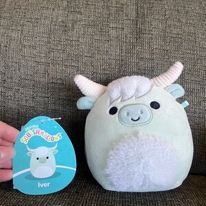 5” green highland cow squishmallow